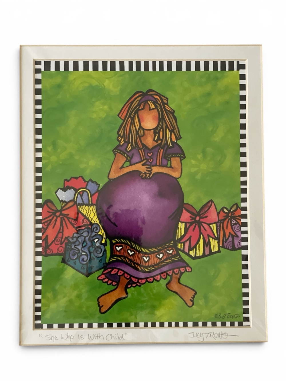 Suzy Toronto “She Who Is With Child” Matted Art Print size 10x8 - Picture 1 of 15